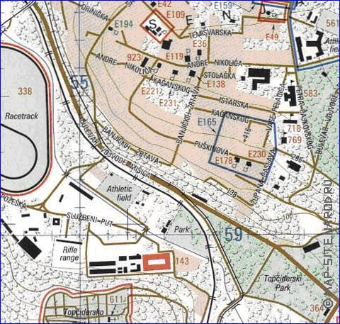 carte de Belgrade en anglais