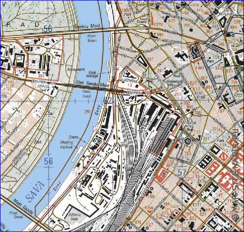 carte de Belgrade en anglais