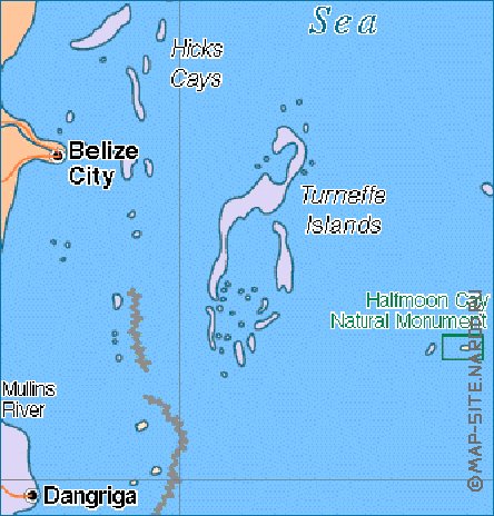 Administratives carte de Belize en anglais