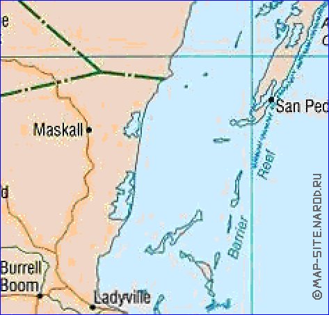 Administrativa mapa de Belize