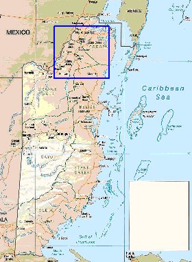 Administrativa mapa de Belize