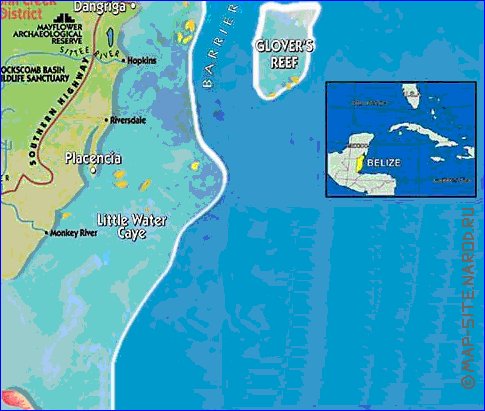 mapa de Belize em ingles