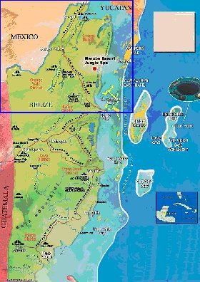 carte de Belize en anglais