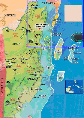 mapa de Belize em ingles