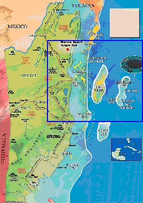 carte de Belize en anglais