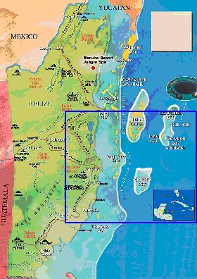 mapa de Belize em ingles