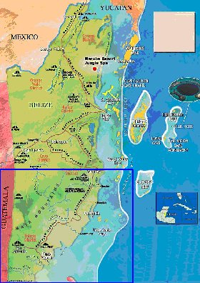 mapa de Belize em ingles