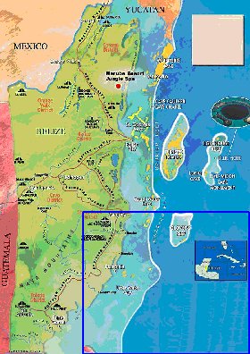 mapa de Belize em ingles