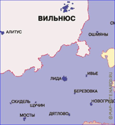 Administratives carte de Bielorussie