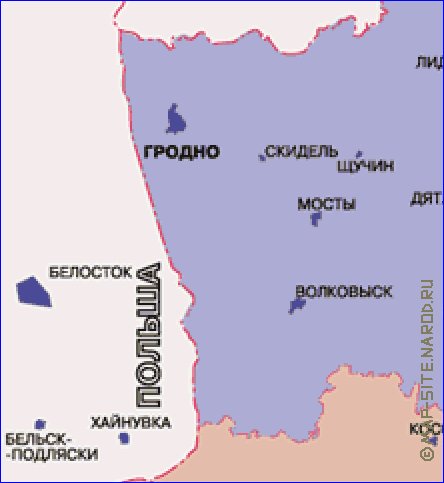 Administrativa mapa de Bielorrussia