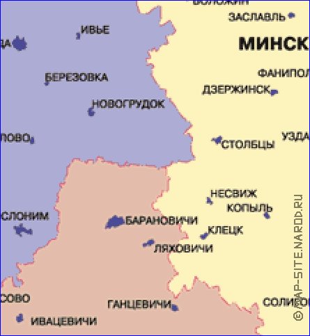 Administrativa mapa de Bielorrussia