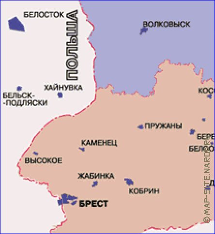 Administrativa mapa de Bielorrussia