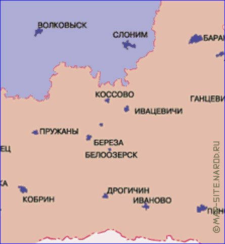 Administratives carte de Bielorussie