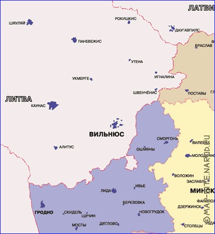 Administrativa mapa de Bielorrussia