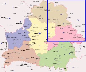 Administratives carte de Bielorussie