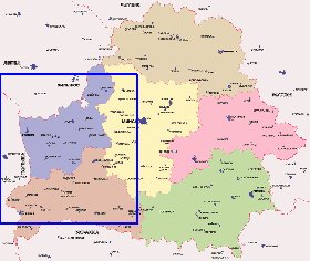 Administratives carte de Bielorussie
