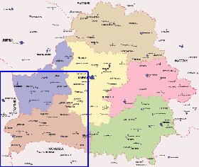 Administratives carte de Bielorussie