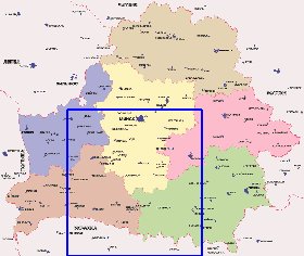 Administratives carte de Bielorussie