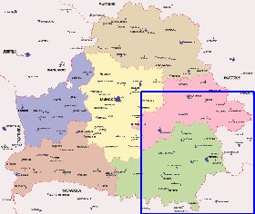 Administrativa mapa de Bielorrussia