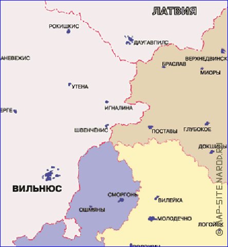 Administrativa mapa de Bielorrussia