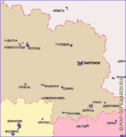 Administrativa mapa de Bielorrussia