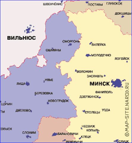 Administrativa mapa de Bielorrussia