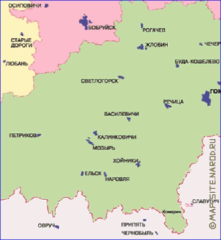 Administrativa mapa de Bielorrussia