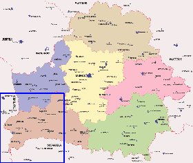 Administratives carte de Bielorussie