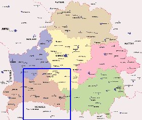 Administratives carte de Bielorussie