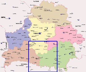 Administrativa mapa de Bielorrussia