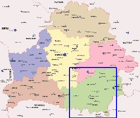 Administrativa mapa de Bielorrussia