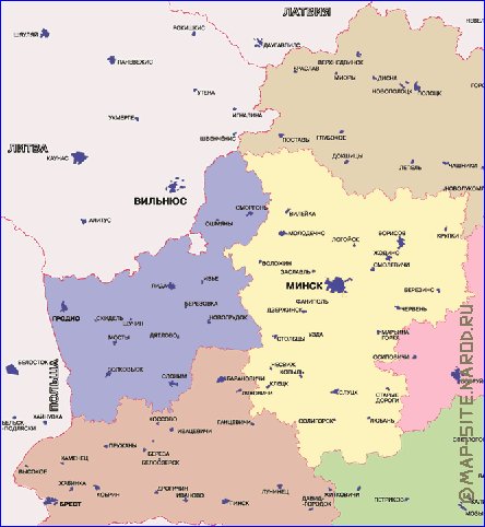 Administrativa mapa de Bielorrussia