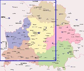 Administrativa mapa de Bielorrussia