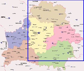 Administratives carte de Bielorussie