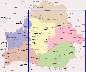 Administrativa mapa de Bielorrussia