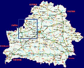 mapa de de estradas Bielorrussia