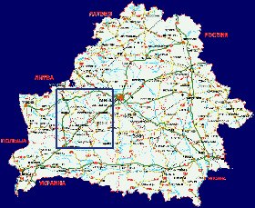 carte de des routes Bielorussie