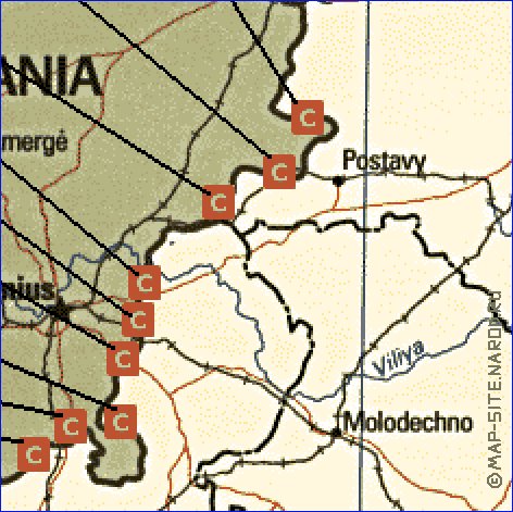 mapa de Bielorrussia em ingles