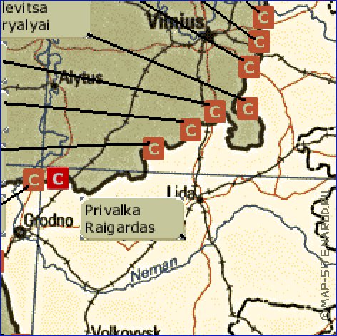 carte de Bielorussie en anglais