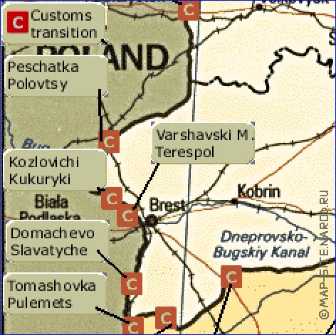 mapa de Bielorrussia em ingles