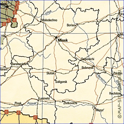 mapa de Bielorrussia em ingles