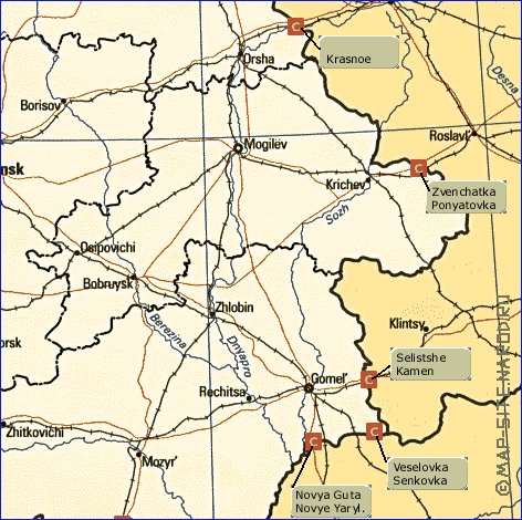 mapa de Bielorrussia em ingles