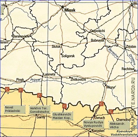 carte de Bielorussie en anglais