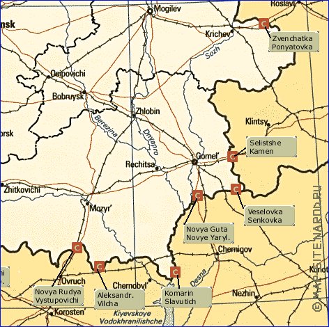 mapa de Bielorrussia em ingles