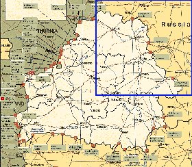 mapa de Bielorrussia em ingles