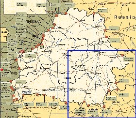 mapa de Bielorrussia em ingles