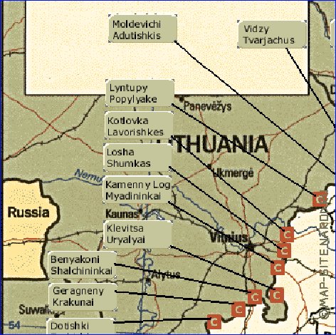 mapa de Bielorrussia em ingles