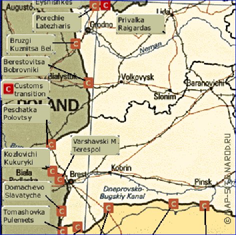 mapa de Bielorrussia em ingles