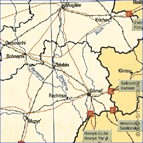 mapa de Bielorrussia em ingles