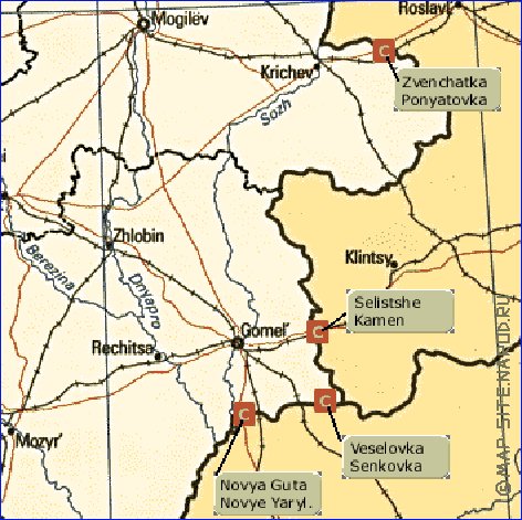 mapa de Bielorrussia em ingles